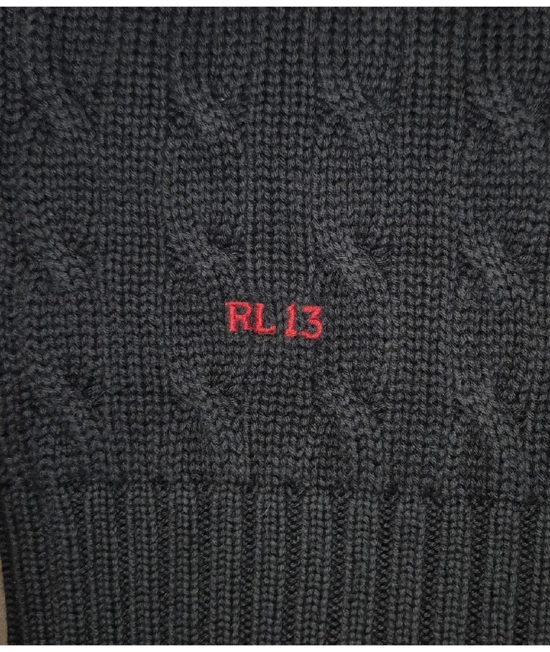 RALPH LAUREN Черный хлопковый джемпер / свитер, фото 4