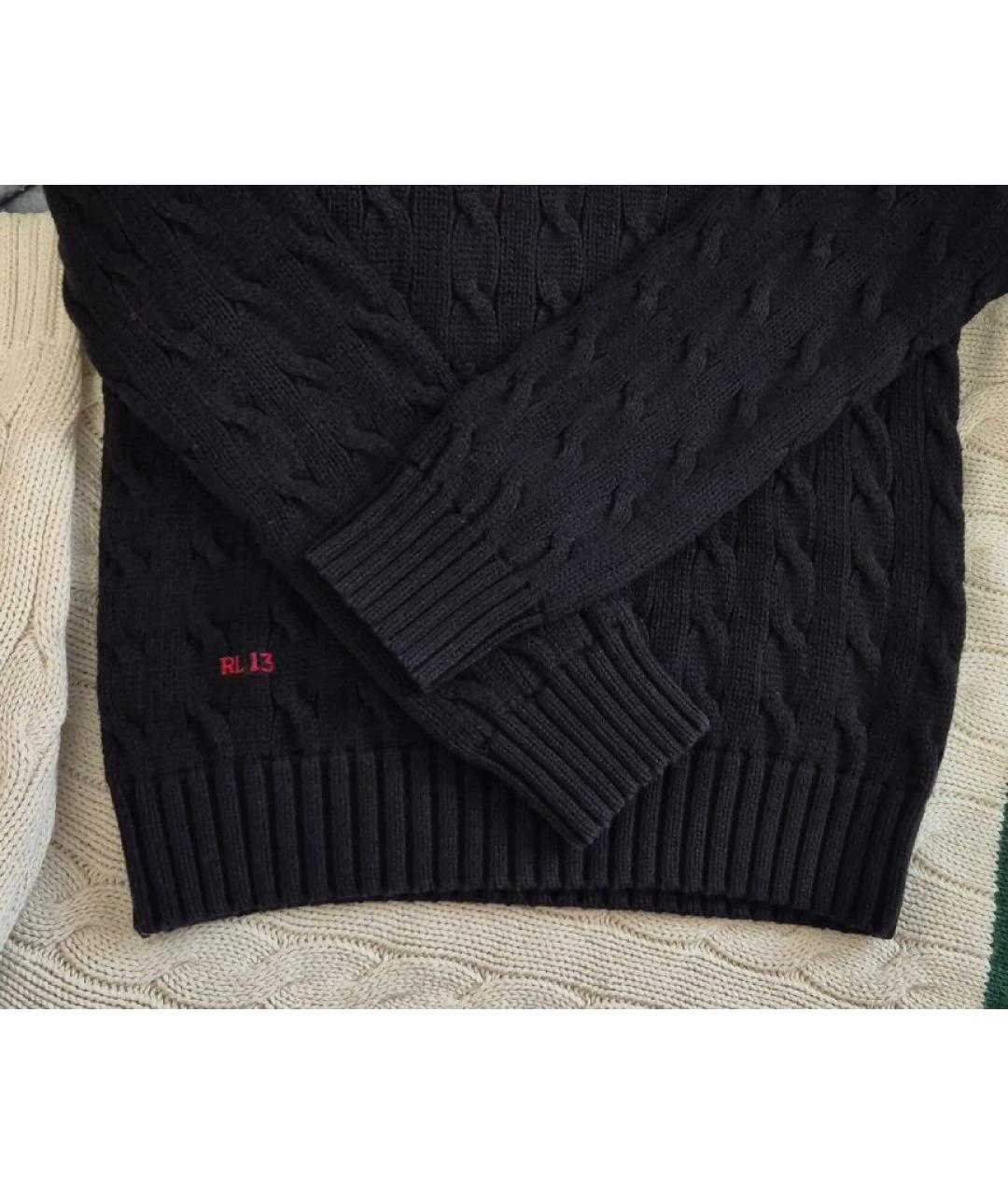 RALPH LAUREN Черный хлопковый джемпер / свитер, фото 5