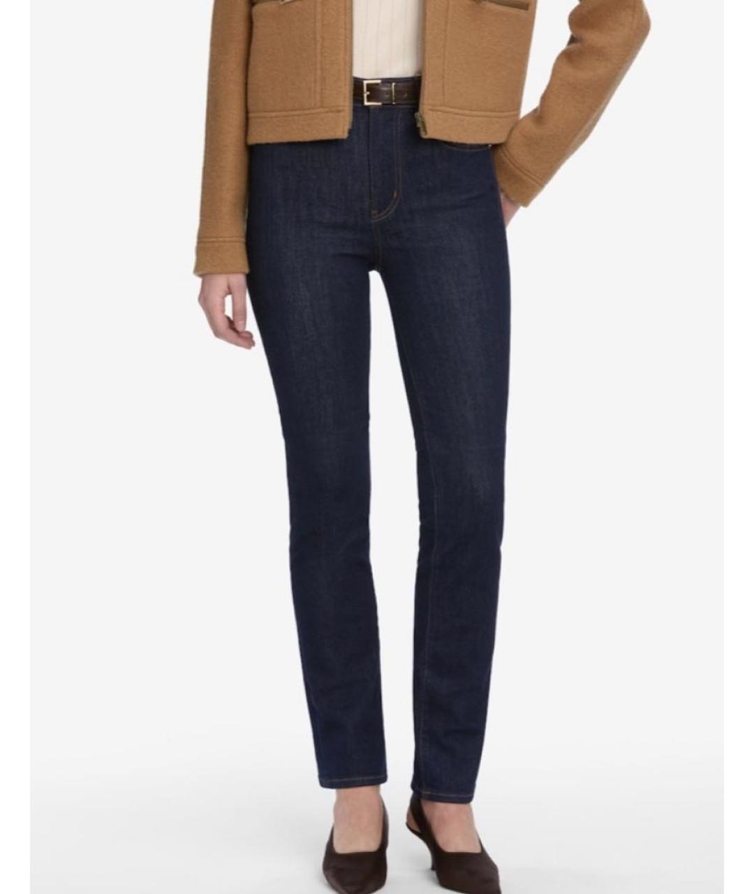 FRAME Темно-синие хлопко-эластановые джинсы слим, фото 2