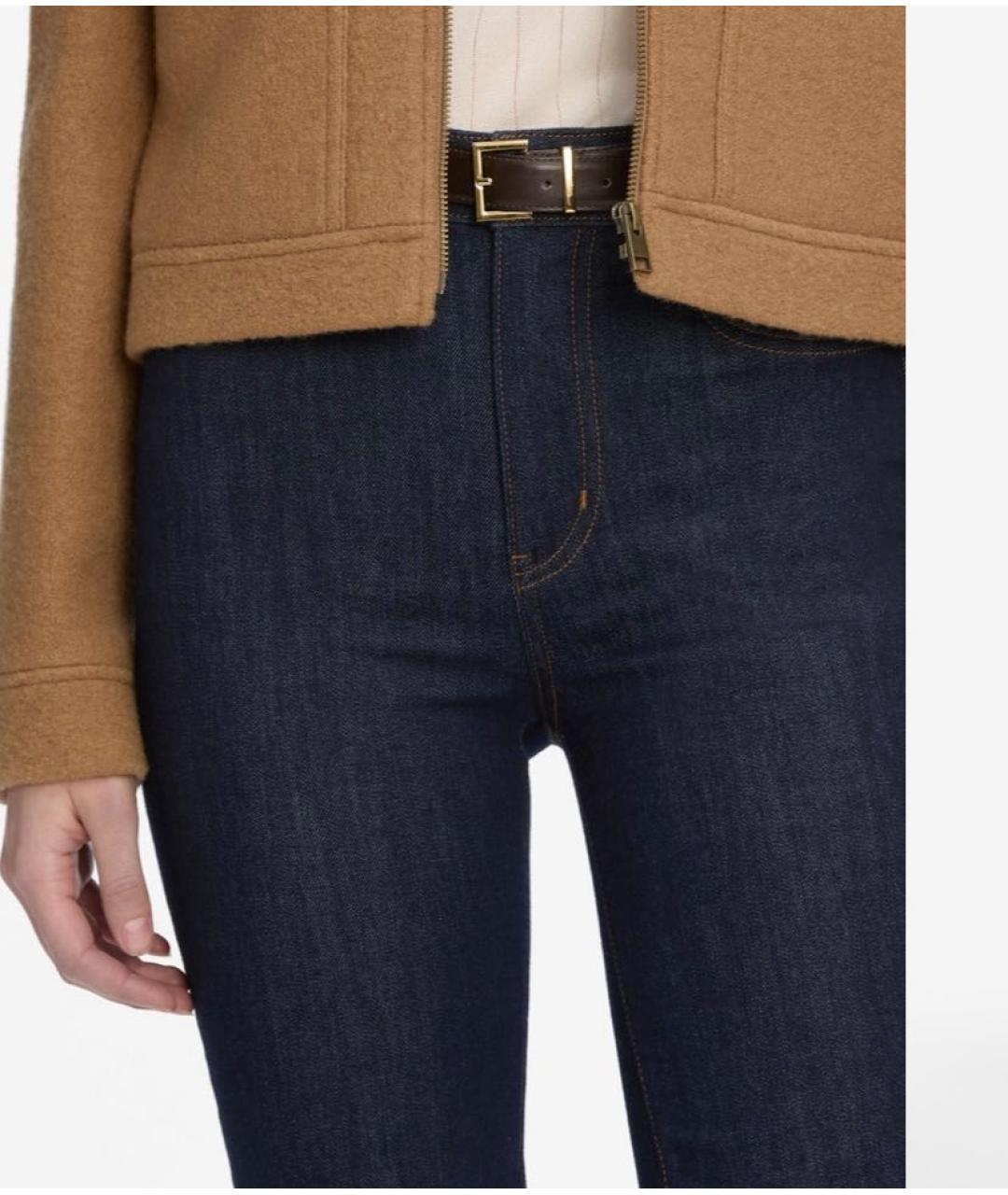 FRAME Темно-синие хлопко-эластановые джинсы слим, фото 4