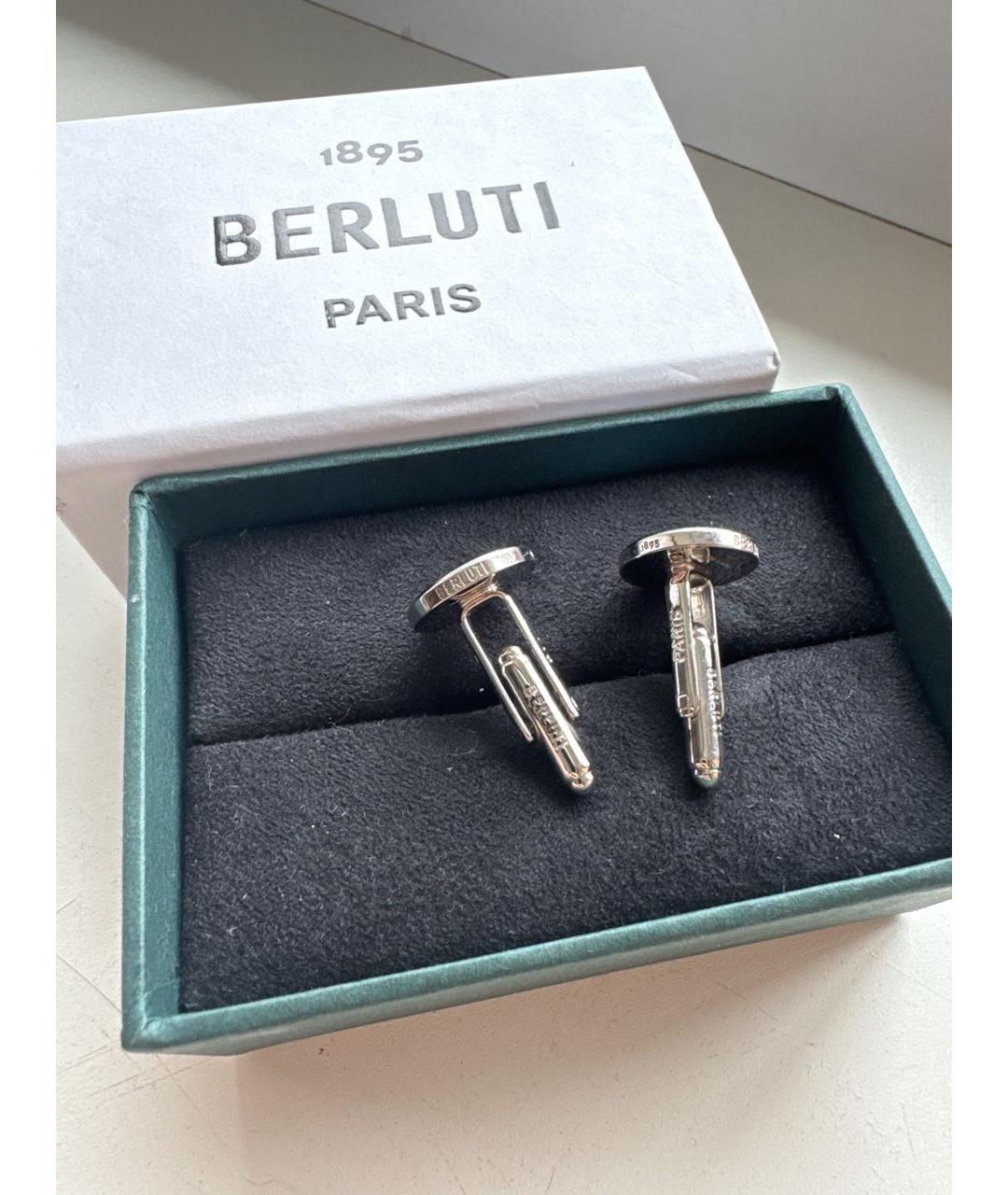 BERLUTI Синие серебряные запонки, фото 2