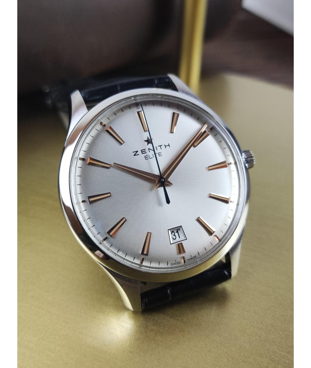 ZENITH Серые металлические часы, фото 5