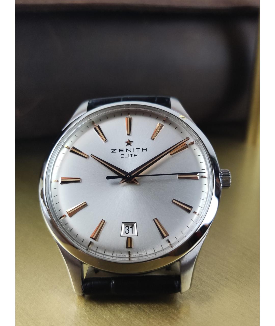 ZENITH Серые металлические часы, фото 4