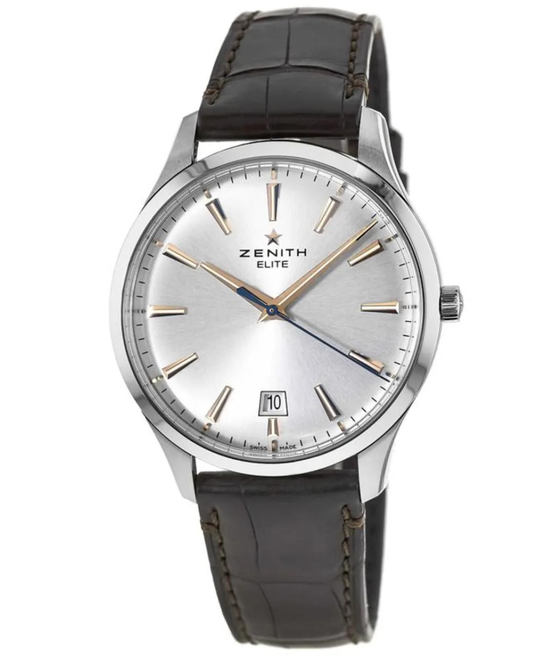 ZENITH Серые металлические часы, фото 1