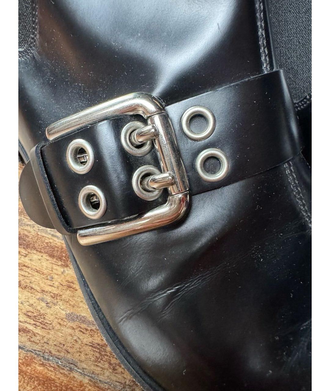 DOLCE&GABBANA Черные кожаные полусапоги, фото 6