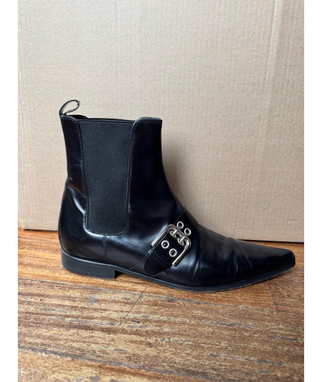 DOLCE&GABBANA Черные кожаные полусапоги, фото 8