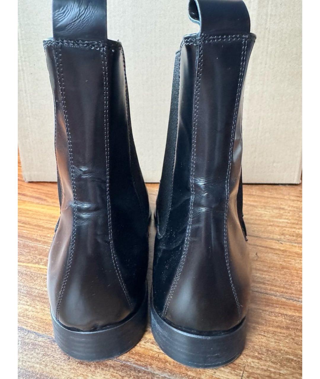 DOLCE&GABBANA Черные кожаные полусапоги, фото 4