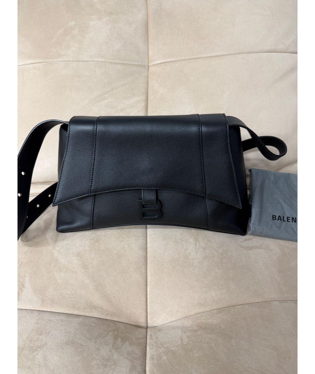 BALENCIAGA Черная кожаная сумка через плечо, фото 2