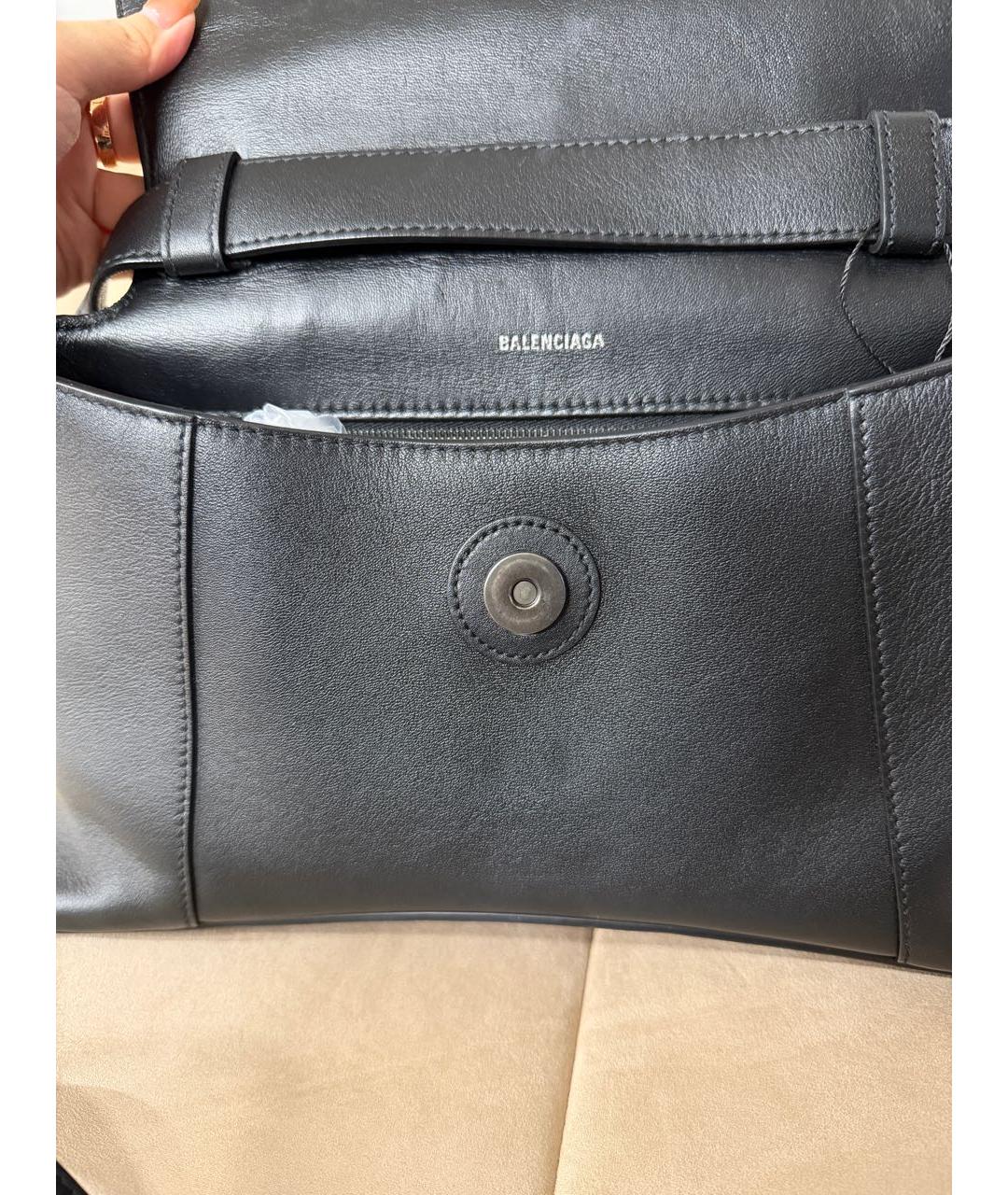 BALENCIAGA Черная кожаная сумка через плечо, фото 6