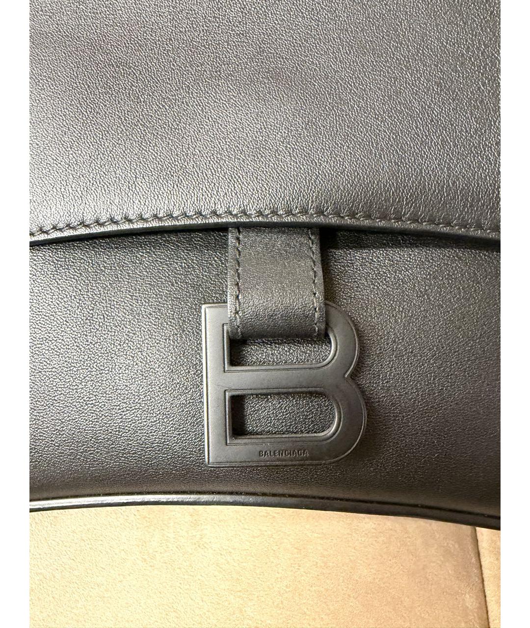 BALENCIAGA Черная кожаная сумка через плечо, фото 5