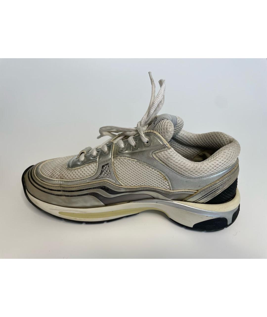 CHANEL Белые текстильные кроссовки, фото 8