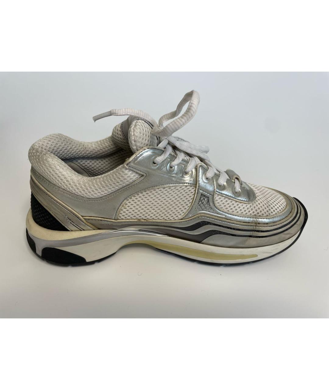 CHANEL Белые текстильные кроссовки, фото 7