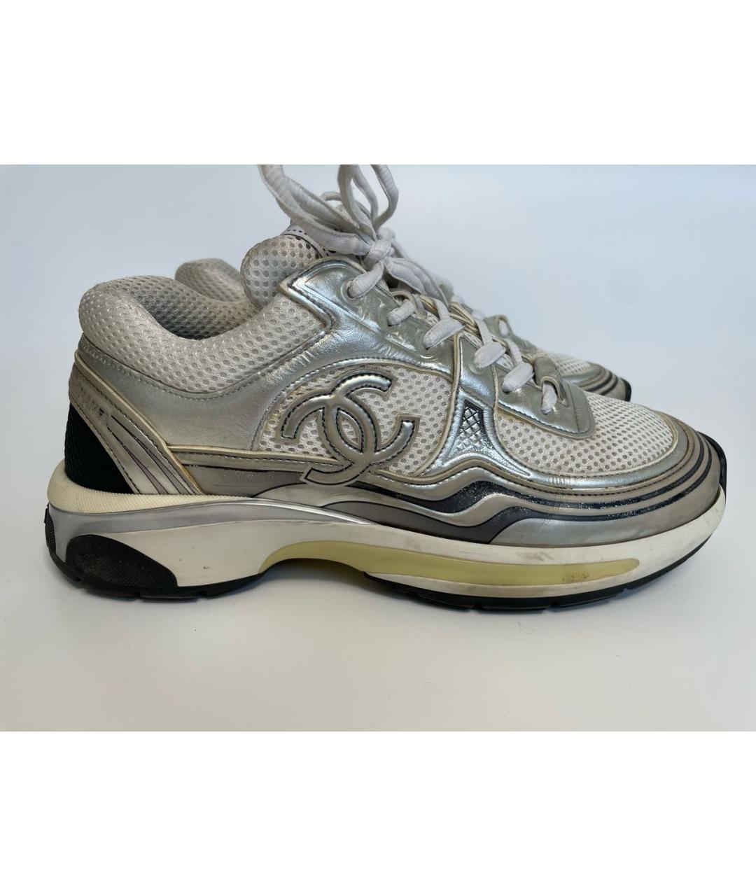 CHANEL Белые текстильные кроссовки, фото 2