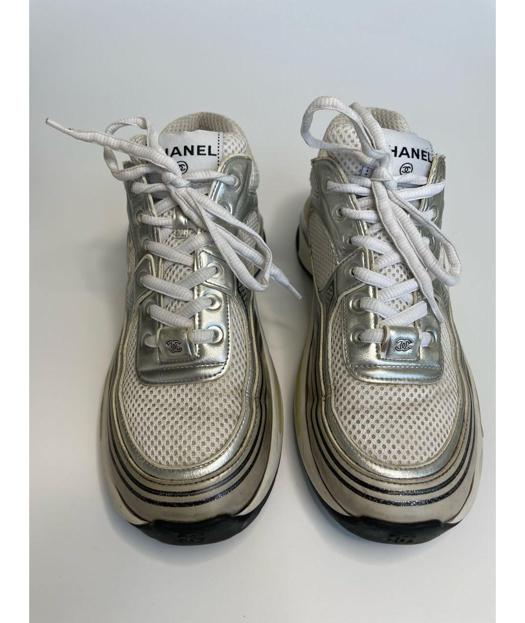 CHANEL Белые текстильные кроссовки, фото 3