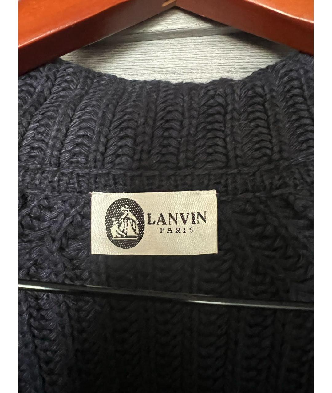 LANVIN Темно-синий шерстяной кардиган, фото 6