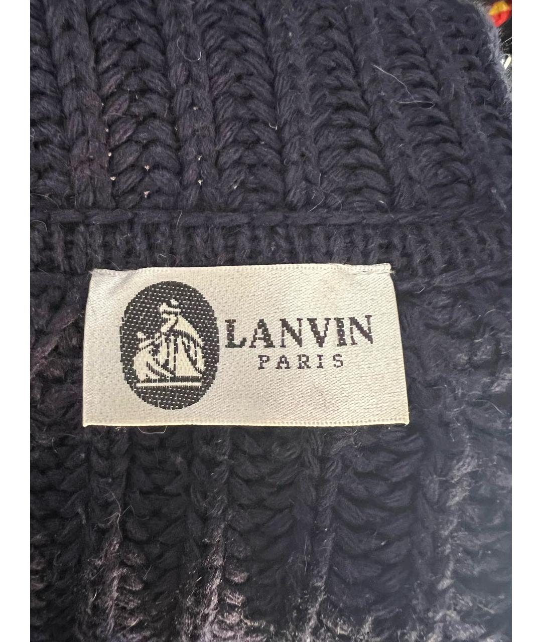 LANVIN Темно-синий шерстяной кардиган, фото 5