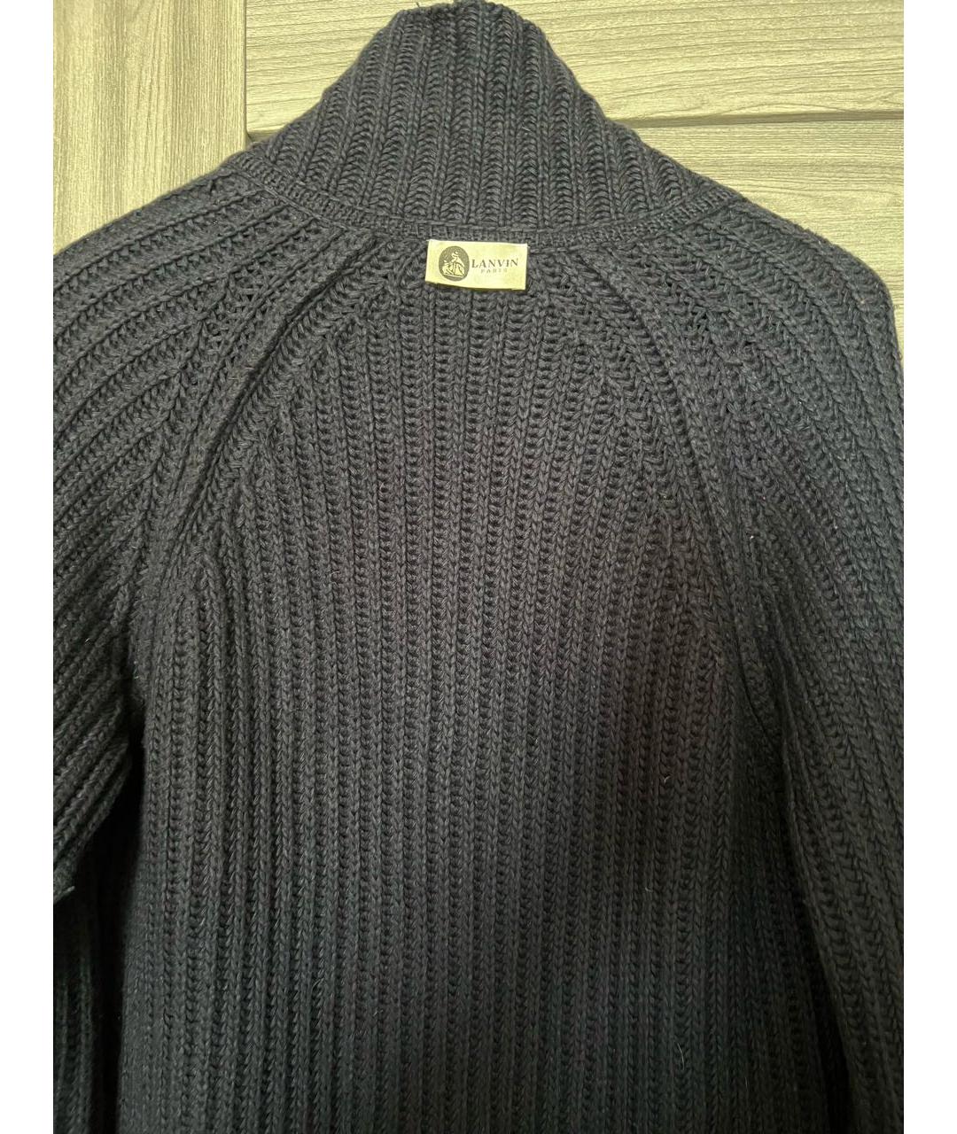 LANVIN Темно-синий шерстяной кардиган, фото 3