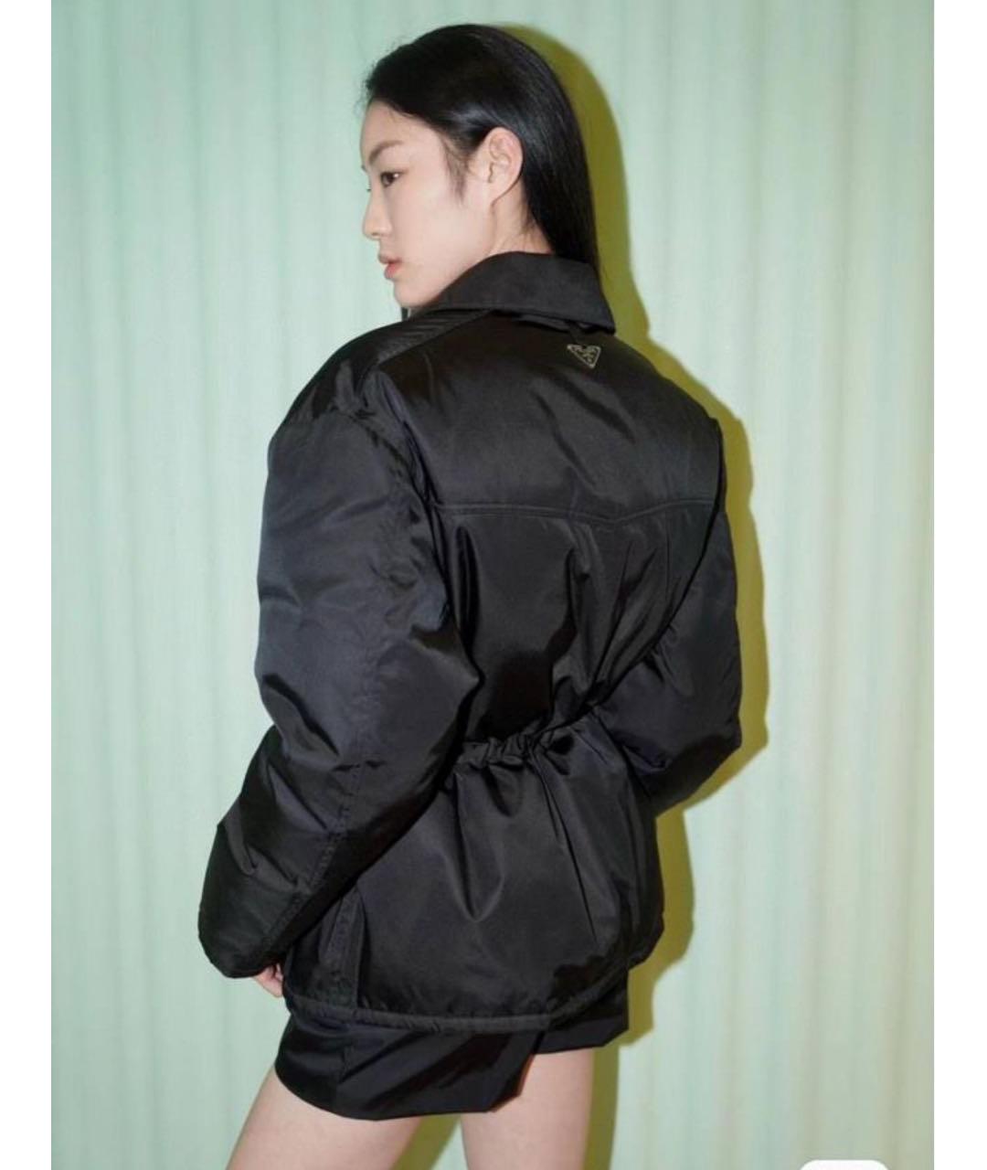 PRADA Черный полиэстеровый пуховик, фото 4