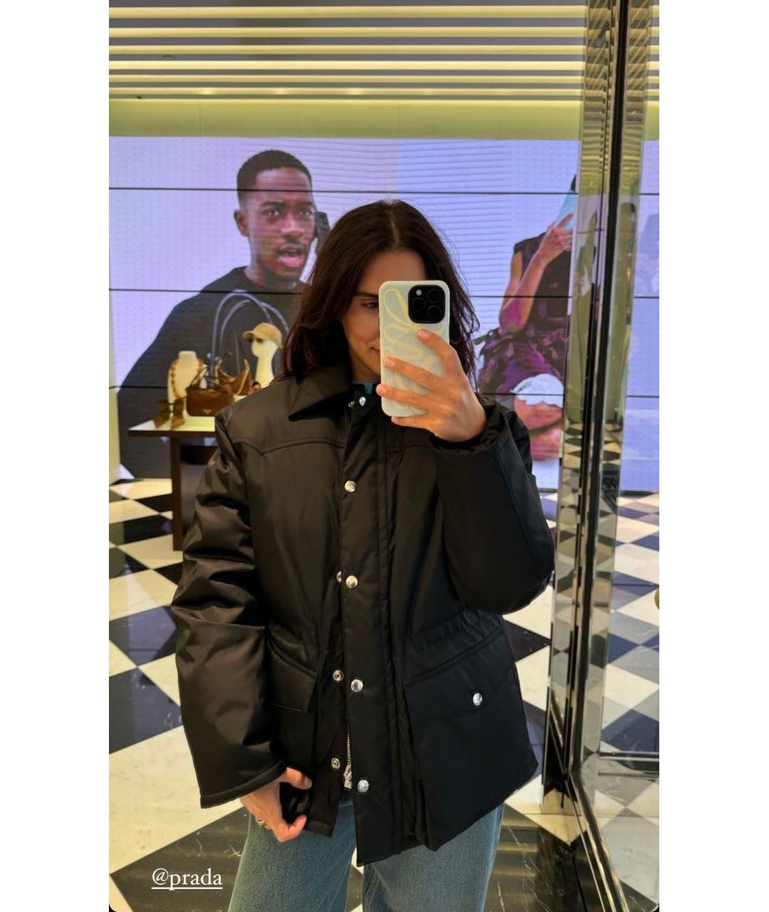 PRADA Черный полиэстеровый пуховик, фото 6