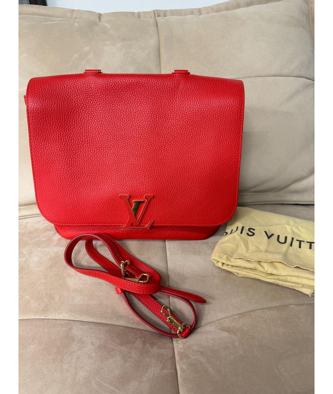 LOUIS VUITTON Красная кожаная сумка через плечо, фото 2
