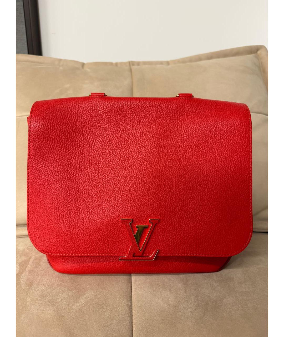 LOUIS VUITTON Красная кожаная сумка через плечо, фото 9