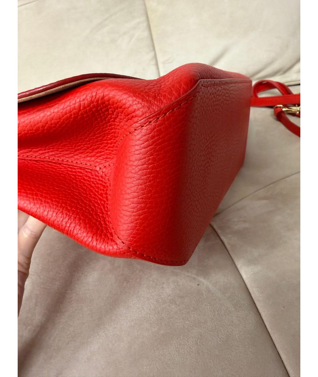 LOUIS VUITTON Красная кожаная сумка через плечо, фото 8