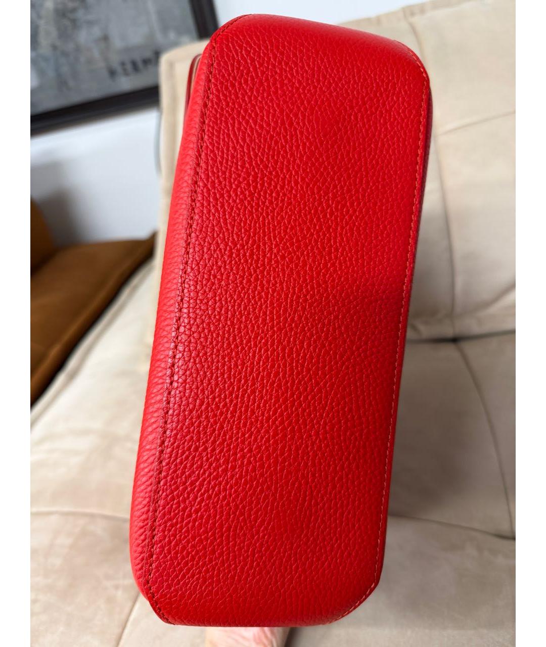 LOUIS VUITTON Красная кожаная сумка через плечо, фото 5