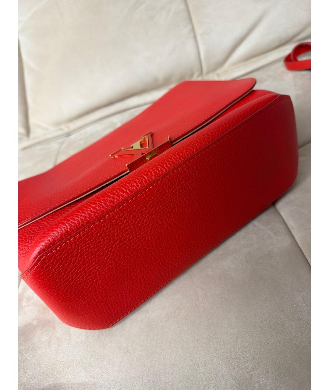 LOUIS VUITTON Красная кожаная сумка через плечо, фото 4