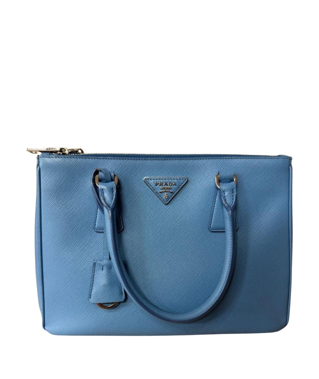 PRADA Голубая кожаная сумка тоут, фото 1