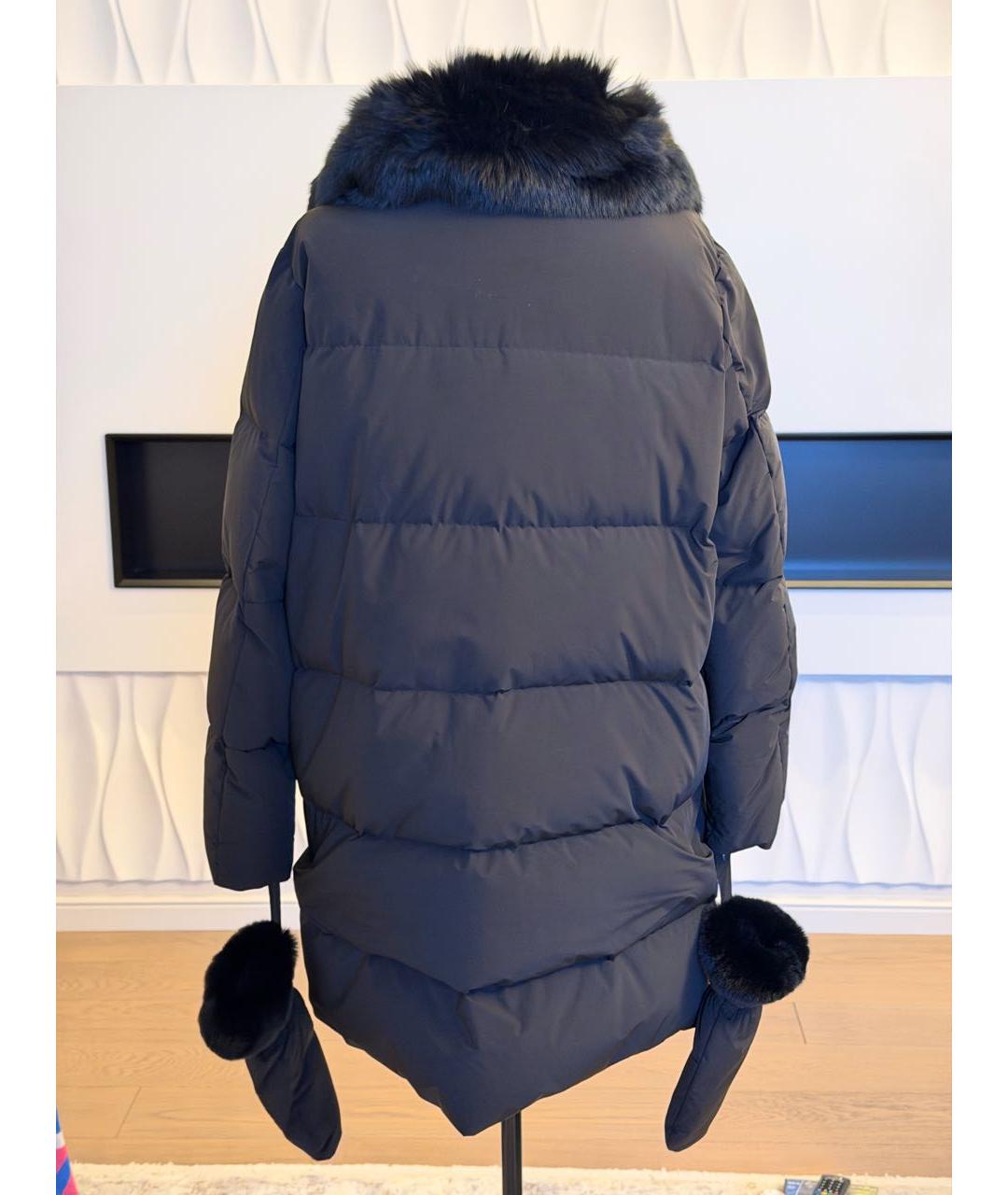 YVES SALOMON Черный полиэстеровый пуховик, фото 2