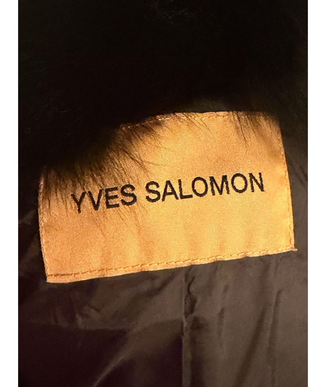 YVES SALOMON Черный полиэстеровый пуховик, фото 3