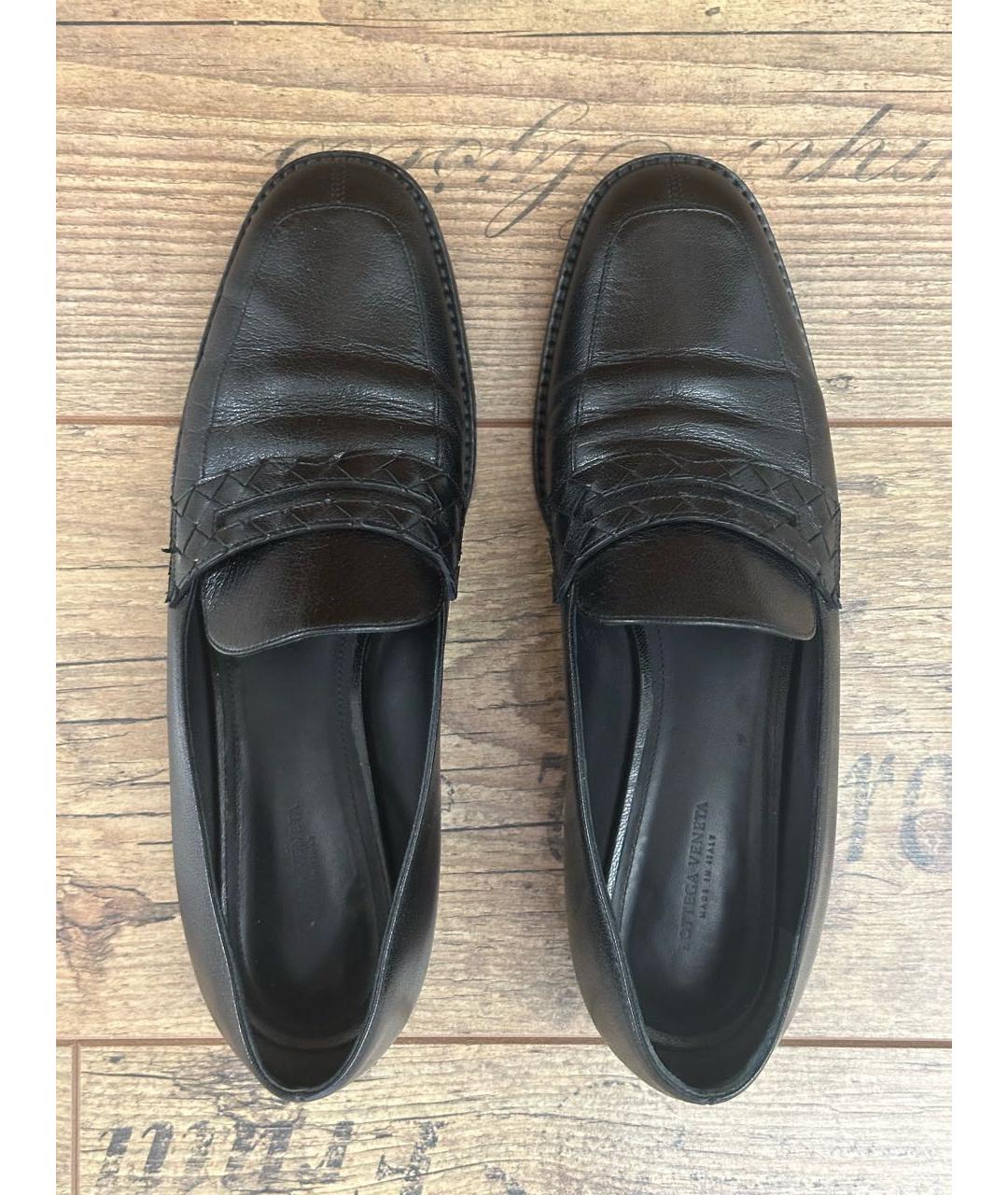 BOTTEGA VENETA Черные кожаные лоферы, фото 3