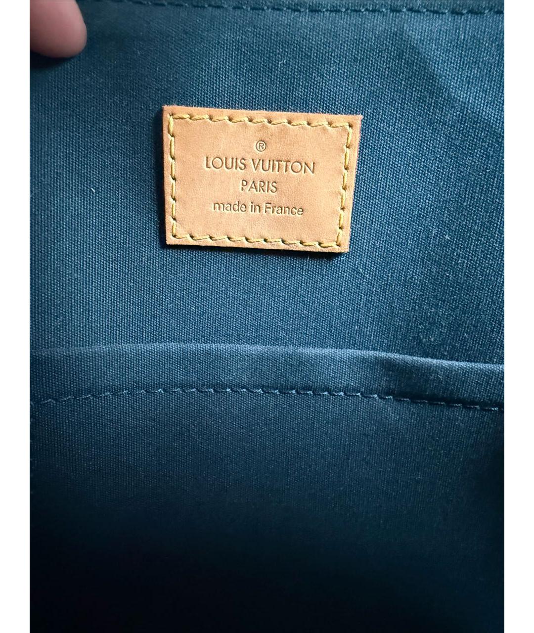 LOUIS VUITTON Зеленая сумка с короткими ручками из лакированной кожи, фото 5