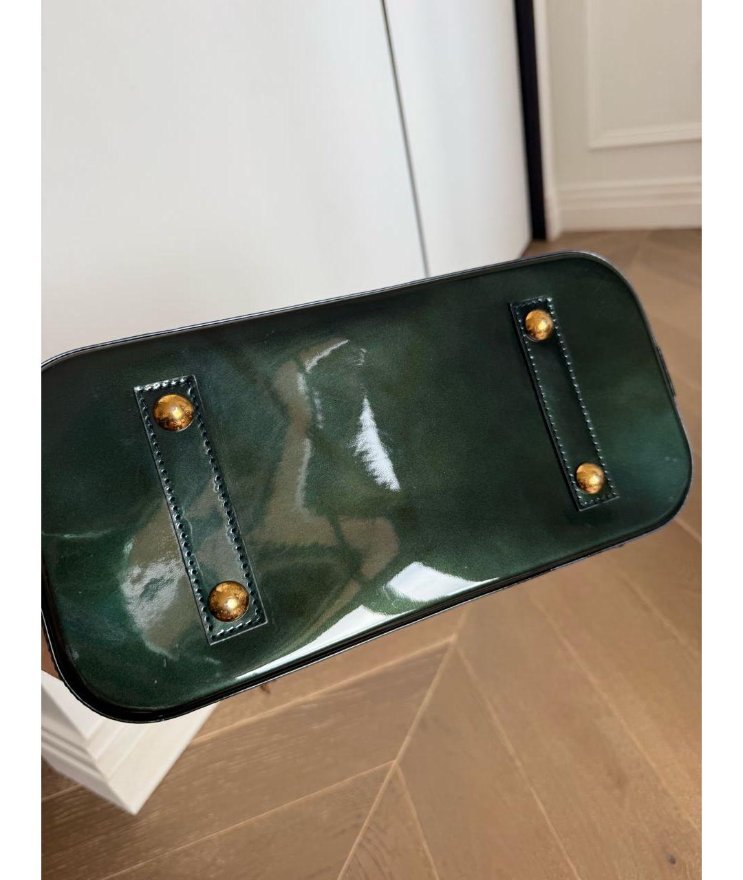 LOUIS VUITTON Зеленая сумка с короткими ручками из лакированной кожи, фото 8