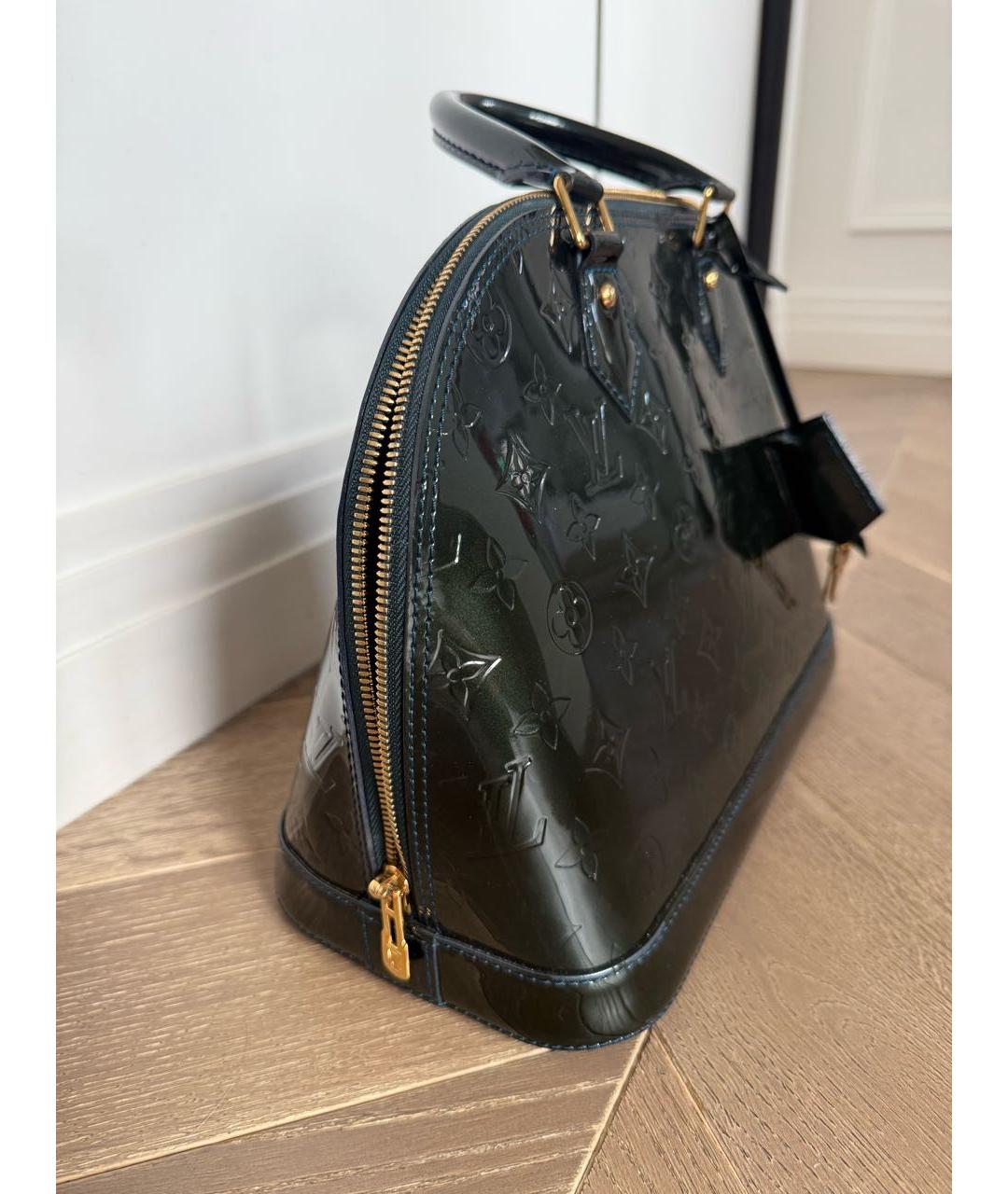 LOUIS VUITTON Зеленая сумка с короткими ручками из лакированной кожи, фото 2