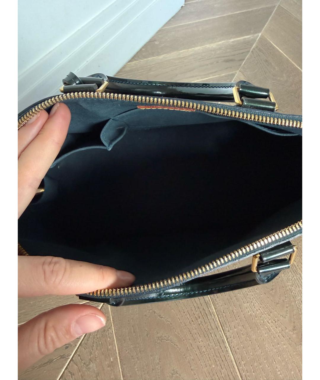 LOUIS VUITTON Зеленая сумка с короткими ручками из лакированной кожи, фото 4