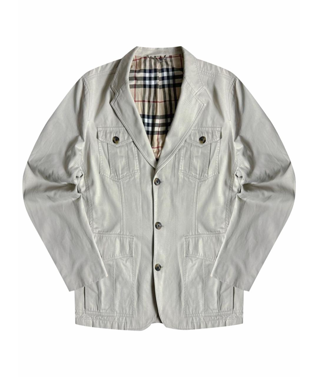 BURBERRY Бежевый хлопковый пиджак, фото 1