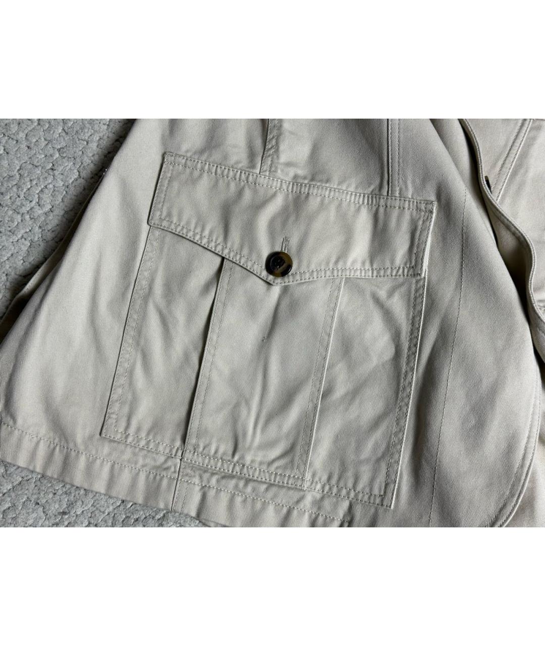 BURBERRY Бежевый хлопковый пиджак, фото 5