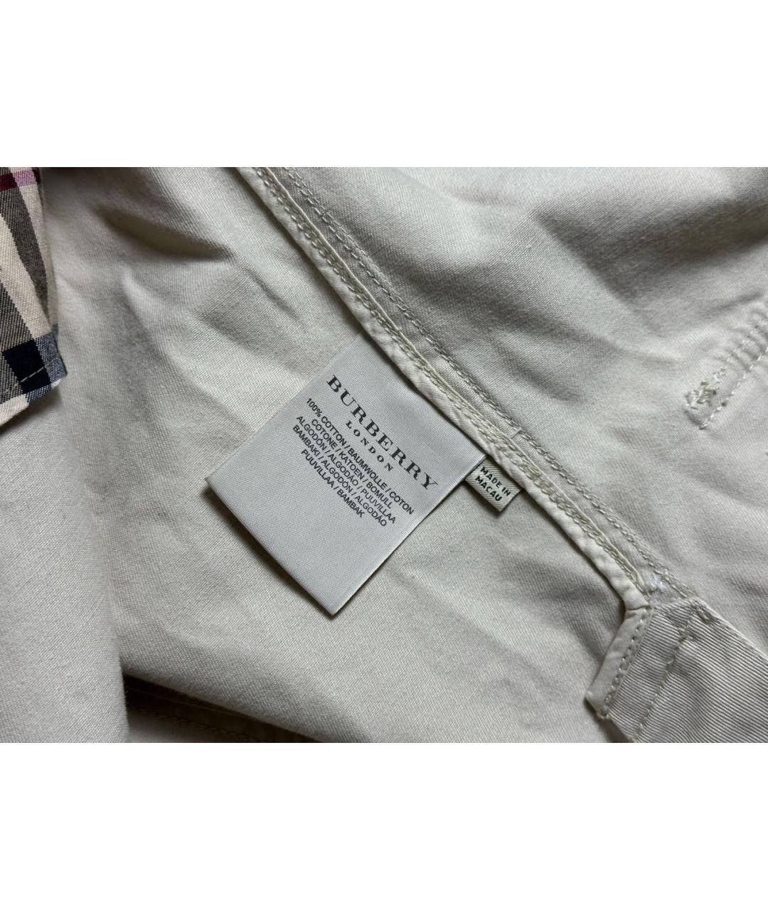 BURBERRY Бежевый хлопковый пиджак, фото 7