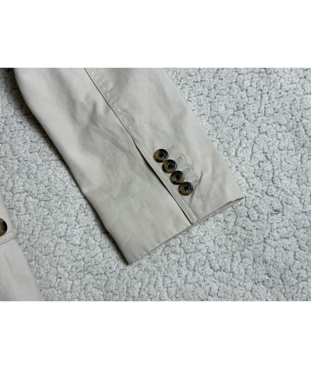 BURBERRY Бежевый хлопковый пиджак, фото 8