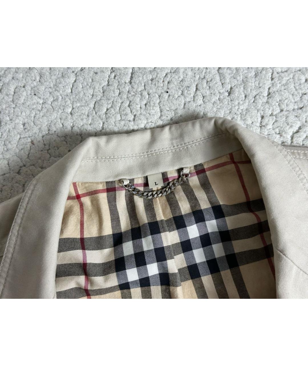 BURBERRY Бежевый хлопковый пиджак, фото 3