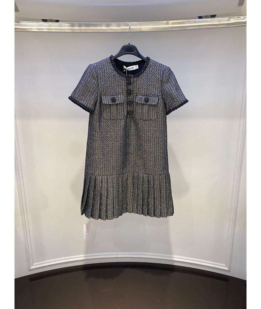 SELF-PORTRAIT Серое повседневное платье, фото 2