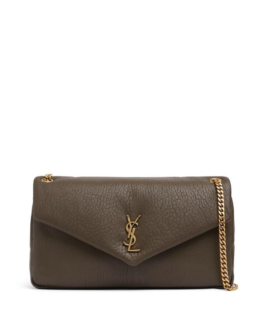 SAINT LAURENT Коричневая кожаная сумка через плечо, фото 1