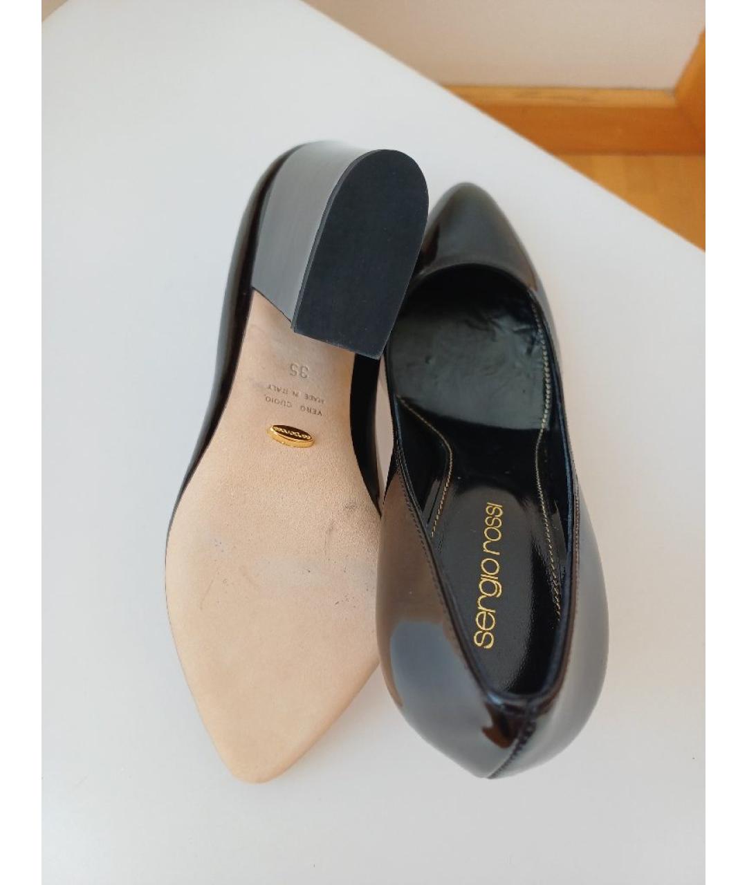 SERGIO ROSSI Черные туфли из лакированной кожи, фото 8