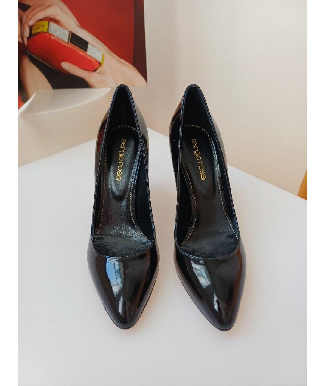 SERGIO ROSSI Черные туфли из лакированной кожи, фото 6