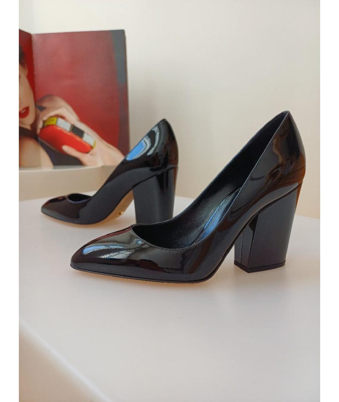 SERGIO ROSSI Черные туфли из лакированной кожи, фото 3