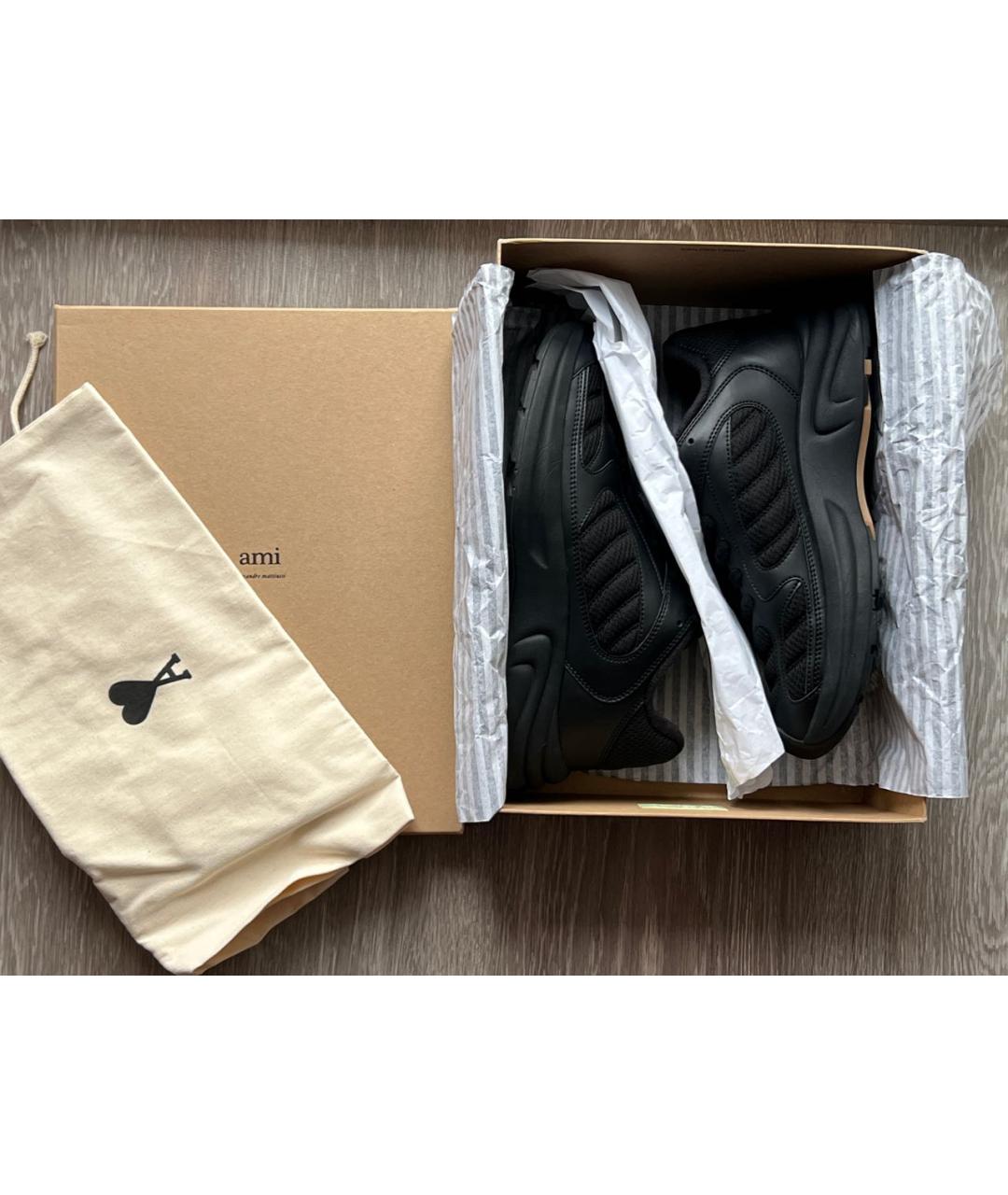 AMI ALEXANDRE MATTIUSSI Черные низкие кроссовки / кеды, фото 7
