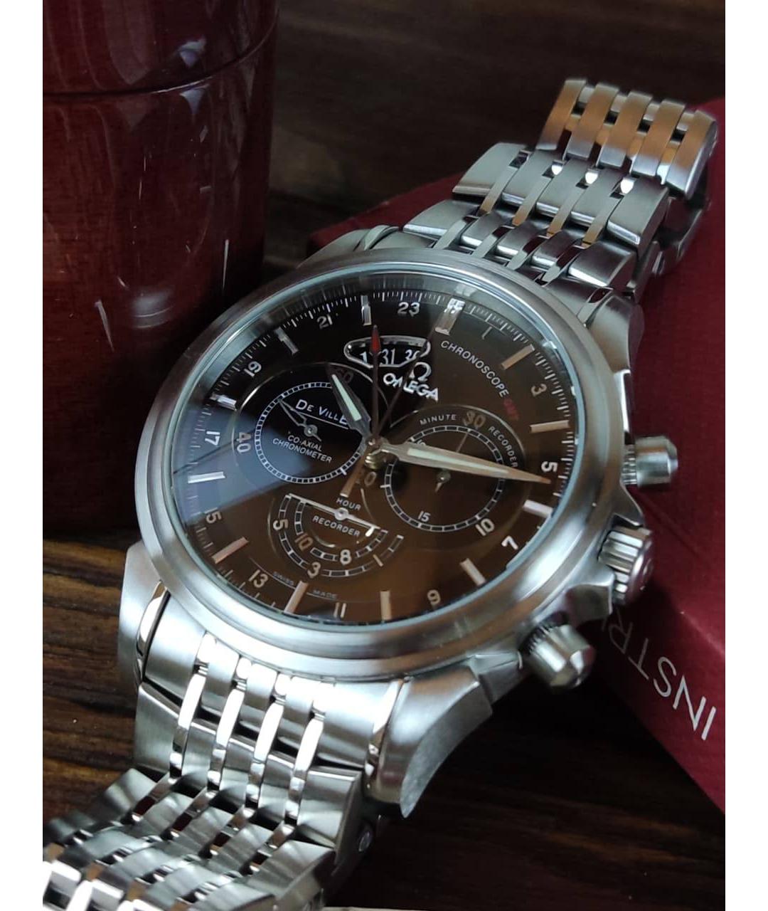 OMEGA Коричневые металлические часы, фото 4
