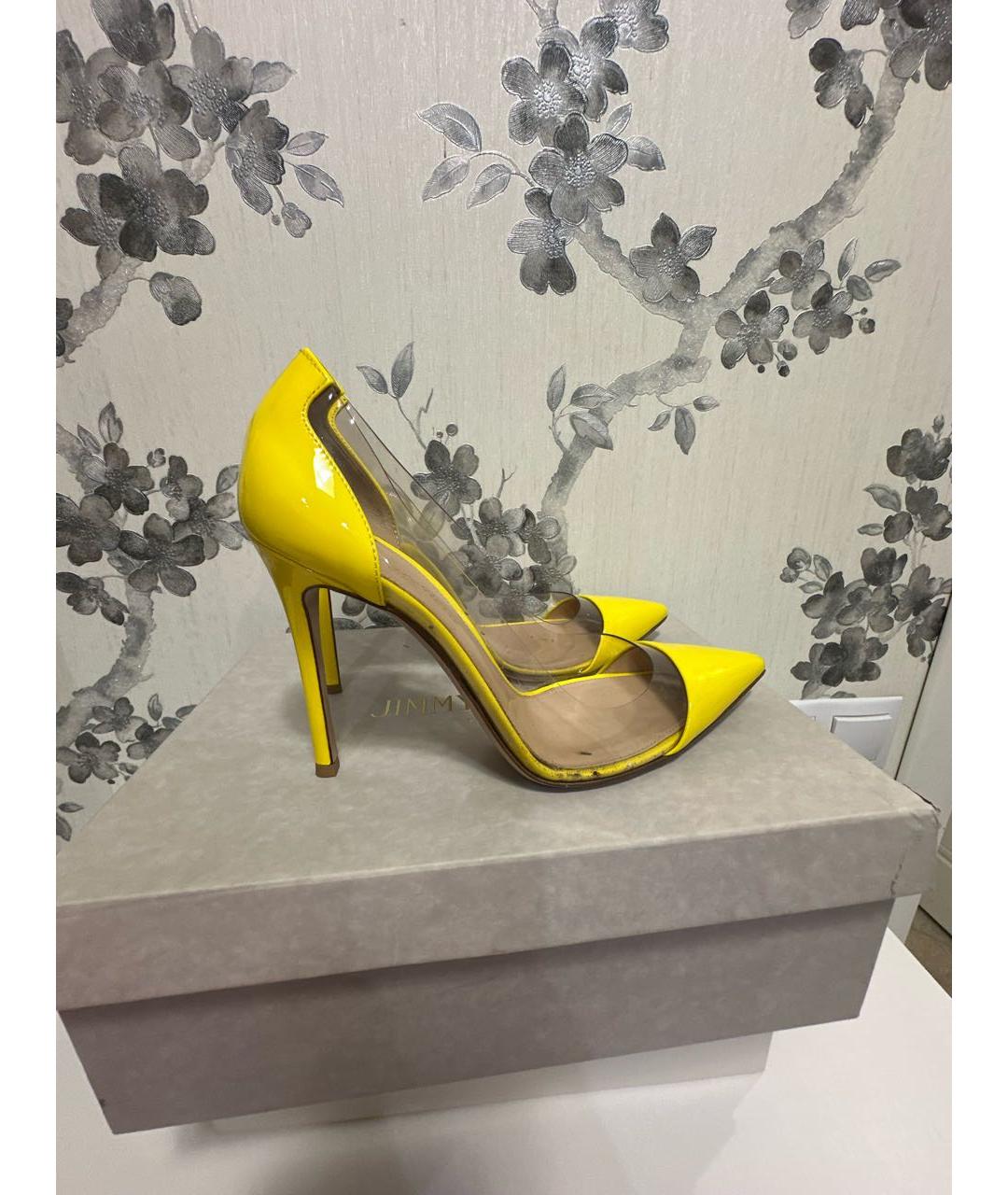 GIANVITO ROSSI Желтые туфли из лакированной кожи, фото 4