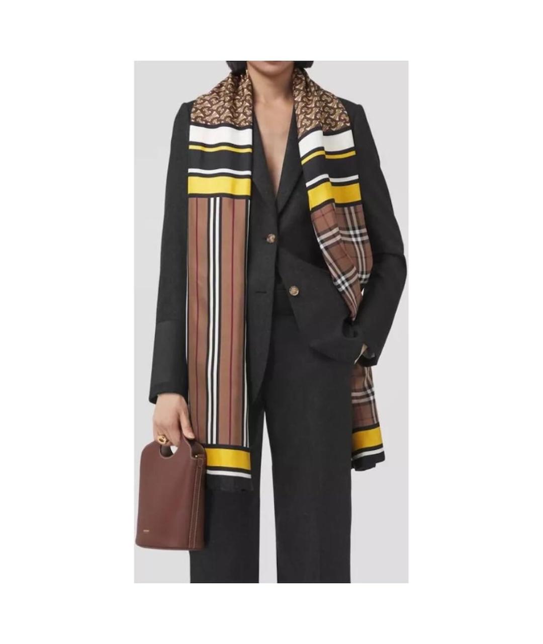 BURBERRY Мульти шелковый шарф, фото 2